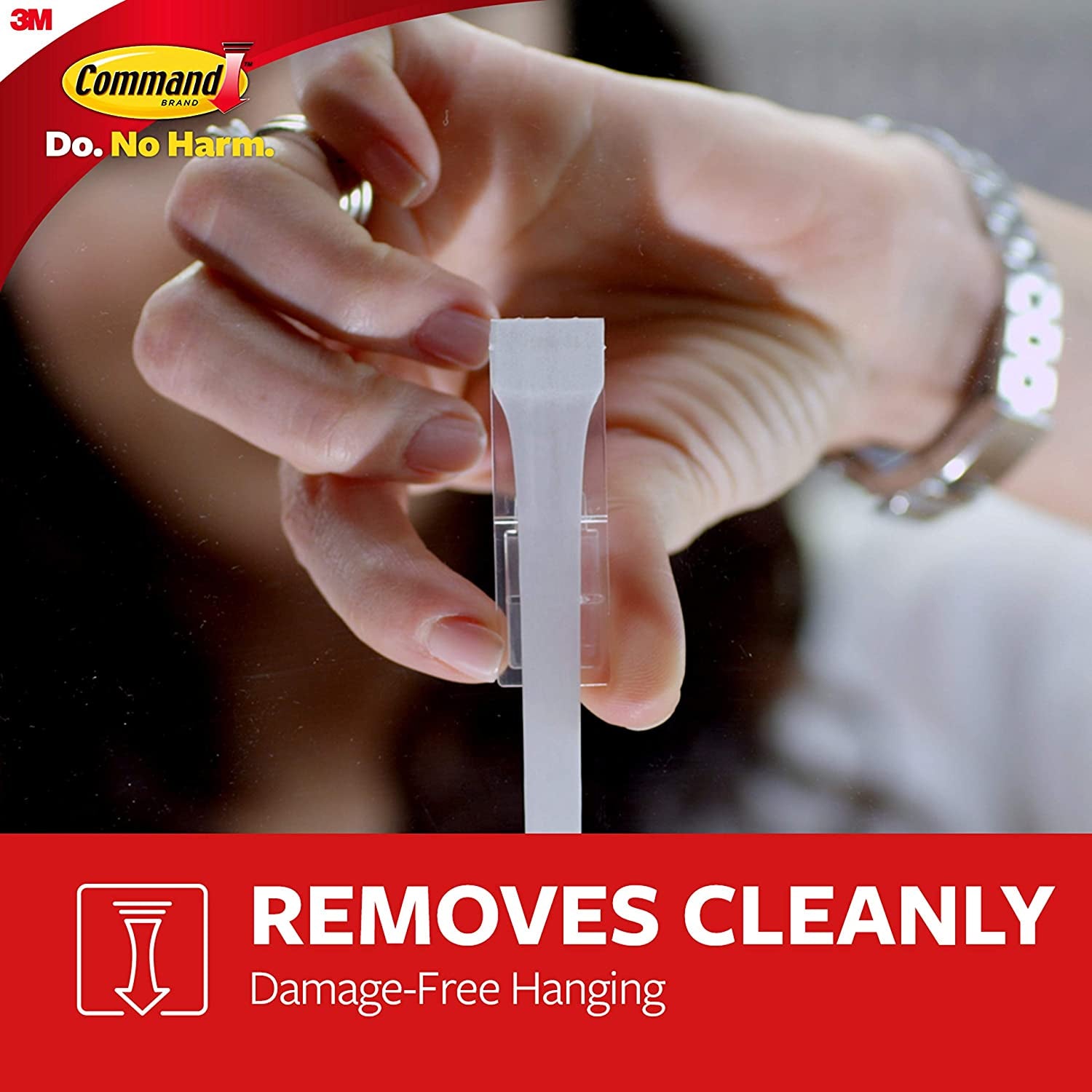 Command Hooks, 2 Self Adhesive Wall Hooks with 4 Command Strips