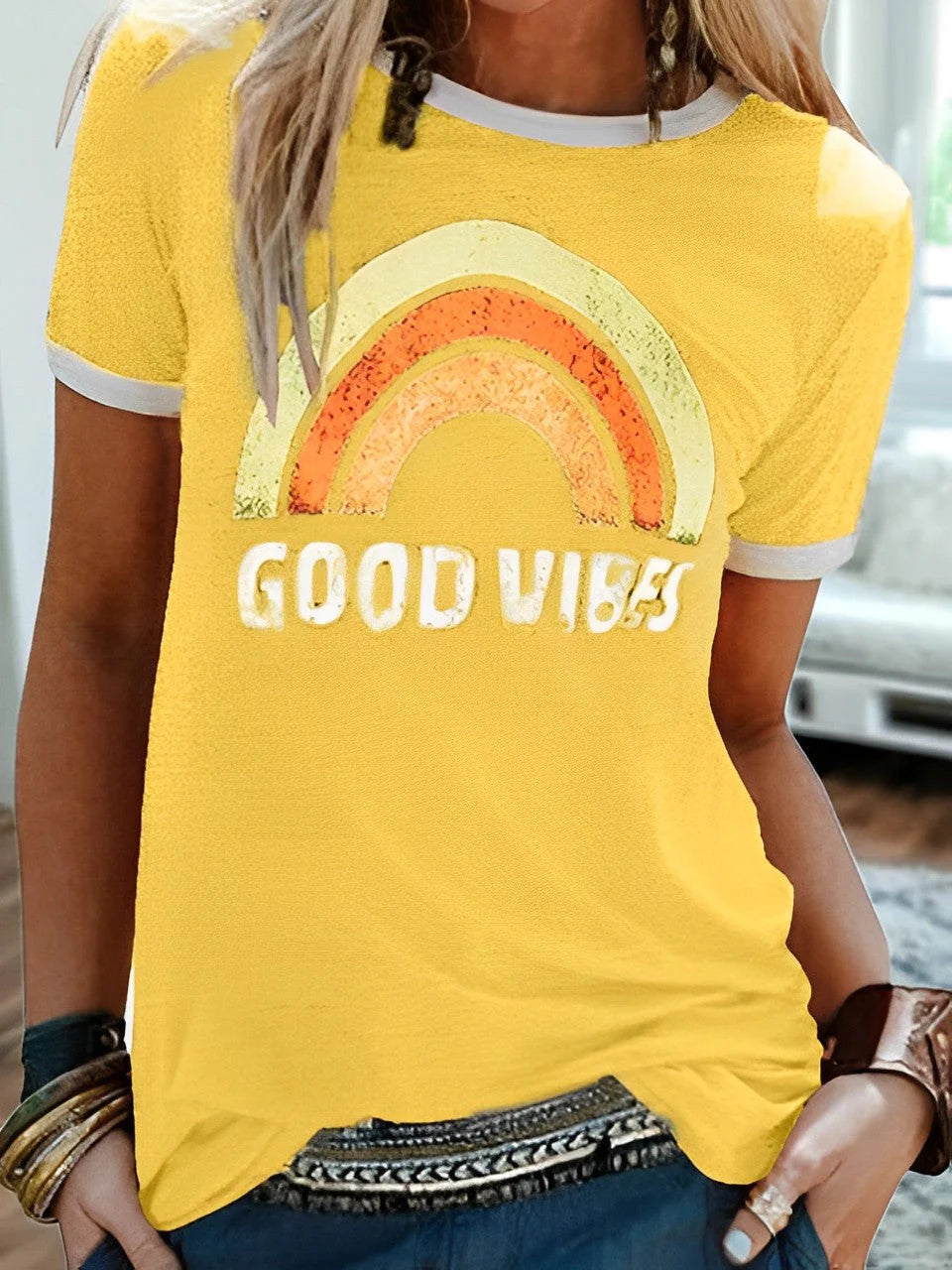 Léa – T-Shirt Good Vibes Femme
