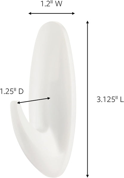 Command Hooks, 2 Self Adhesive Wall Hooks with 4 Command Strips