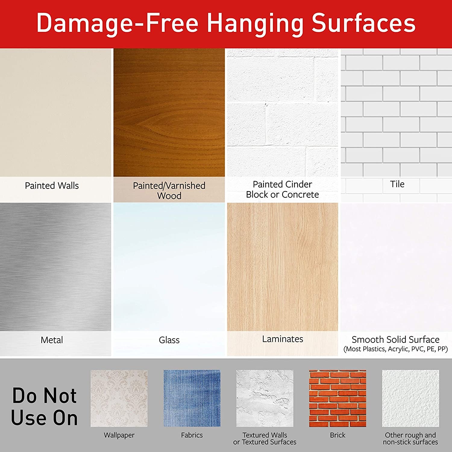 Command Hooks, 2 Self Adhesive Wall Hooks with 4 Command Strips